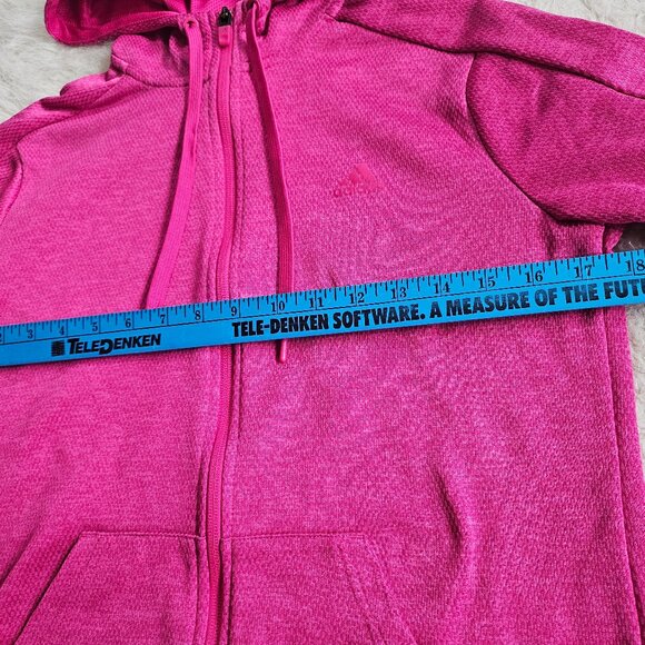 Adidas Women's Pink Long Sleeve Gym Training Run Full Zip Hoodie Jacket Size S - Picture 3 of 11